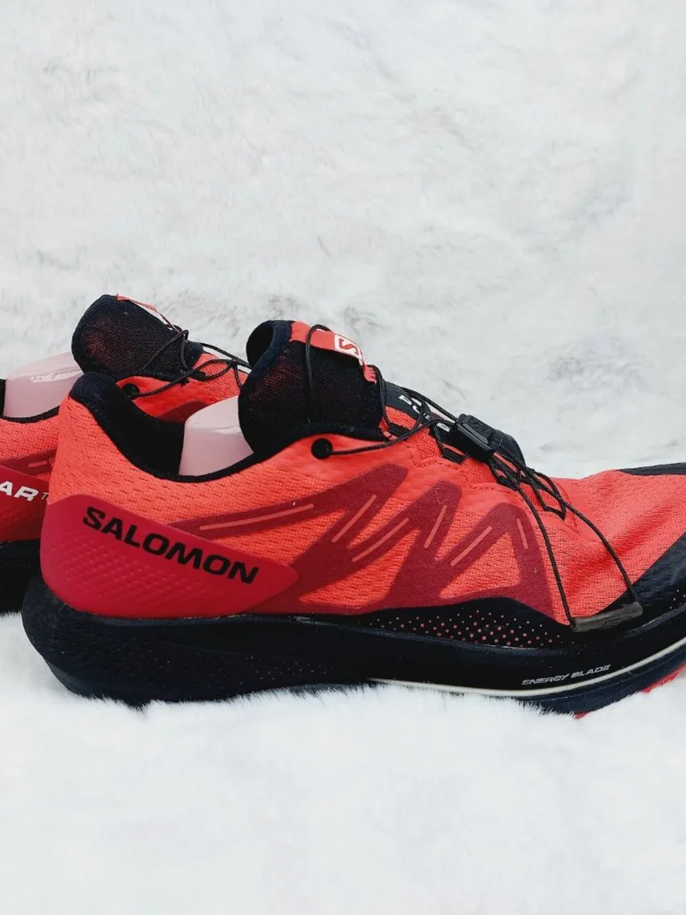 Salomon Men's Vibrant Red Black Pulsar Trail Quick Lace Hiking Shoes Size 12